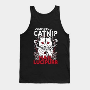 Smoke Catnip Hail Satan - Satanic Cat Symbols Gift Tank Top